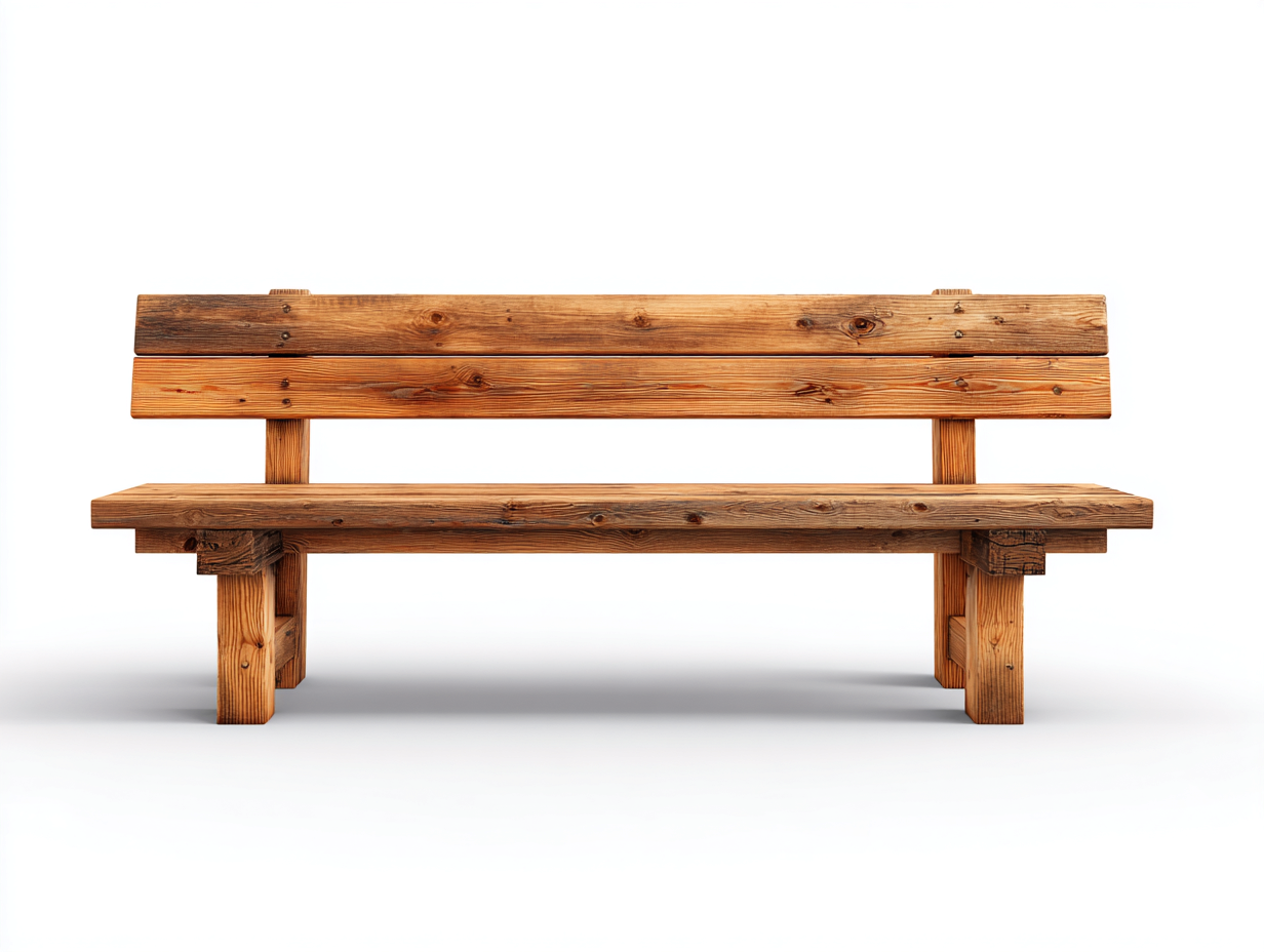 Bancos de jardín de madera maciza 150x50x85 cm - madera natural - para exterior - diseño rústico-Casagoio