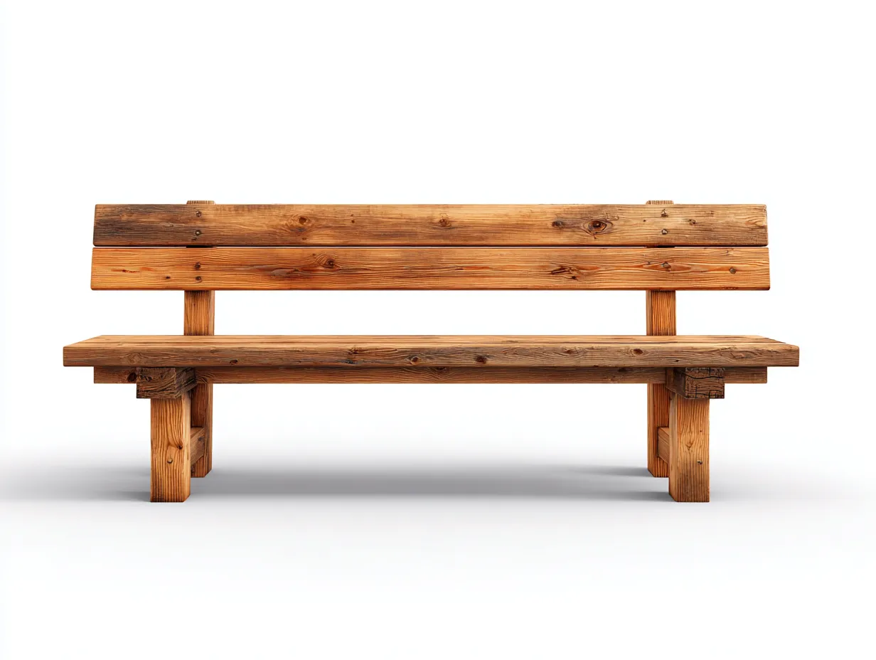 Bancos de jardín de madera maciza 150x50x85 cm - madera natural - para exterior - diseño rústico-Casagoio