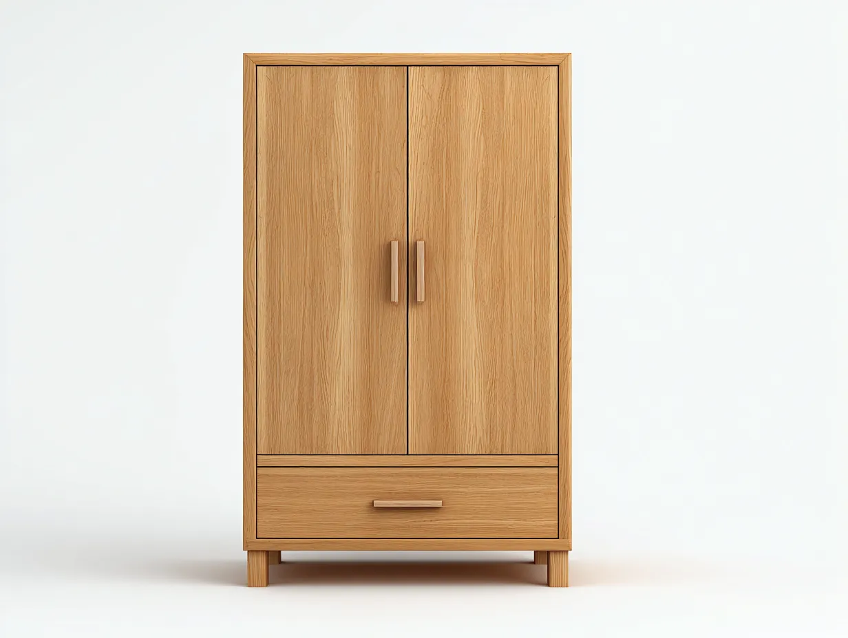 Armadio a 2 ante-legno-96x58x202 cm-rovere naturale-stile moderno-Oakgethut