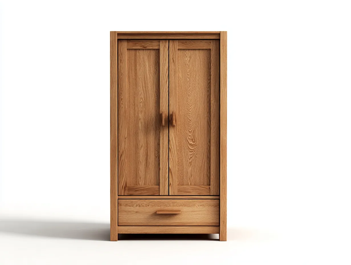 Armadio a 2 ante-legno-94x57x200 cm-rovere naturale-stile classico-Oakgethut