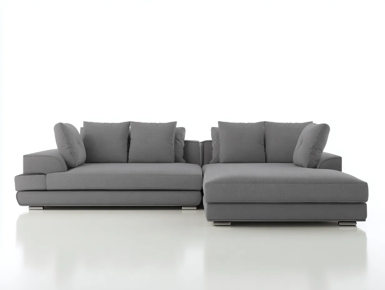 Divano angolare-tessuto-255x160x83 cm-grigio-stile moderno-Oakgethut