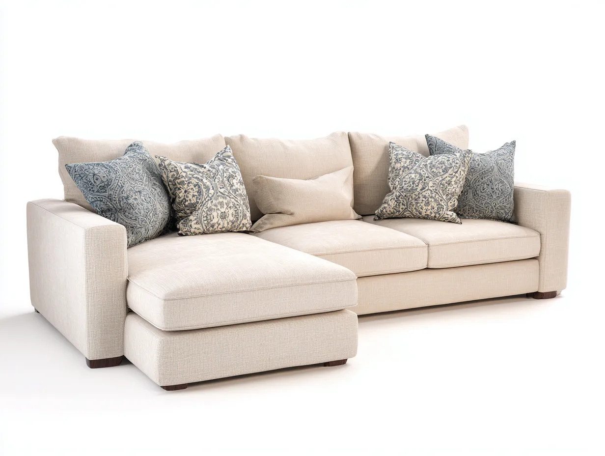 Divano angolare-tessuto-255x165x85 cm-beige-stile classico-Oakgethut