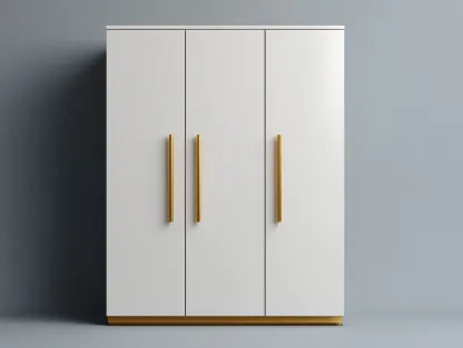 Armarios de tres puertas de madera 160x55x195 cm - blanco - dorado - para dormitorio - diseño moderno-Homigoio