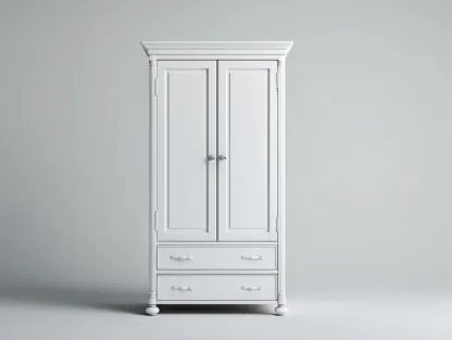 Armarios 2 puertas de madera 95x52x195 cm - blanco - para dormitorio - estilo clásico-Homigoio