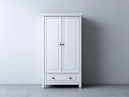 Armarios 2 puertas de madera 85x50x185 cm - blanco - para dormitorio - estilo clásico-Homigoio