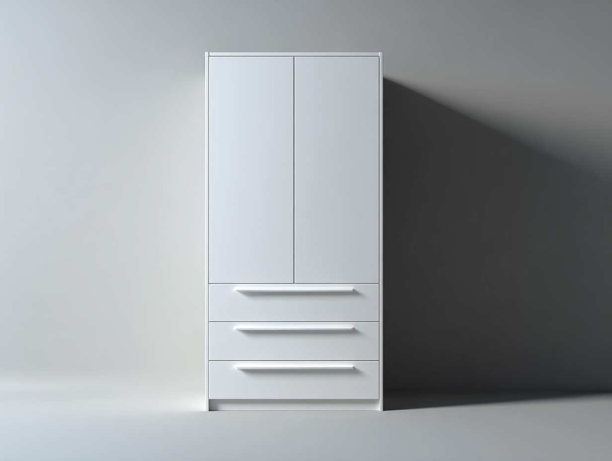 Armarios 2 puertas de madera 80x50x185 cm - blanco - para dormitorio - diseño moderno-Homigoio