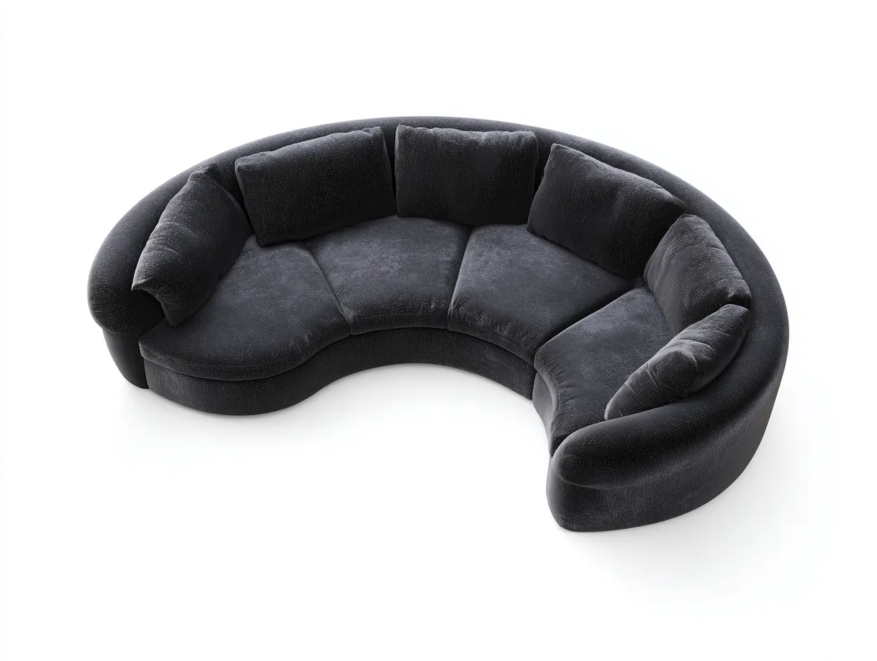 Sofás modulares tapizados en tejido textil 260x140x72 cm - negro - para salón - diseño contemporáneo-Pinemyyard