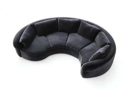 Sofás modulares tapizados en tejido textil 260x140x72 cm - negro - para salón - diseño contemporáneo-Pinemyyard