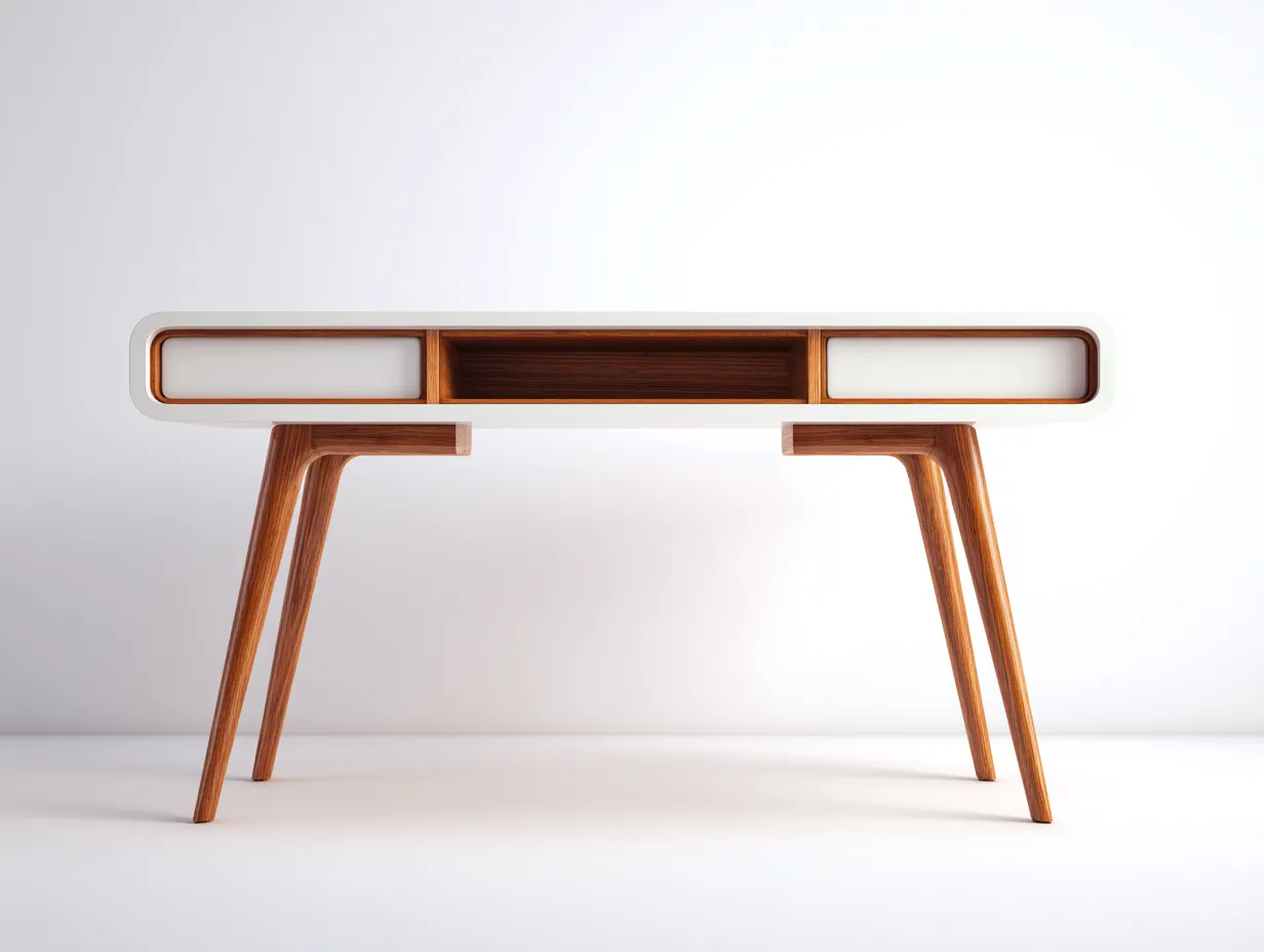 Mesa de oficina de madera y MDF 120x55x75 cm - blanco - madera - diseño moderno-Pinemyyard