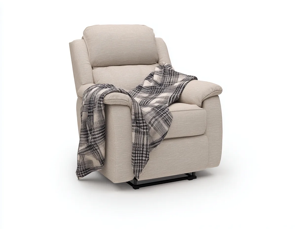 Sillón reclinable con reposabrazos de tejido acolchado 98x92x106 cm - beige - diseño confortable-Pinemyyard