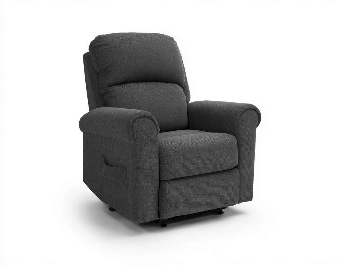 Sillón reclinable con reposabrazos de tejido acolchado 95x94x111 cm - gris oscuro - diseño cómodo-Pinemyyard