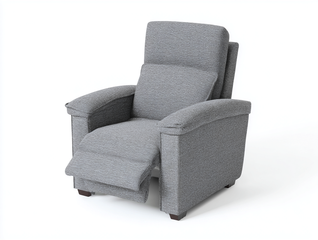 Sillón reclinable con reposabrazos de tejido acolchado 104x98x108 cm - gris claro - estilo funcional-Pinemyyard
