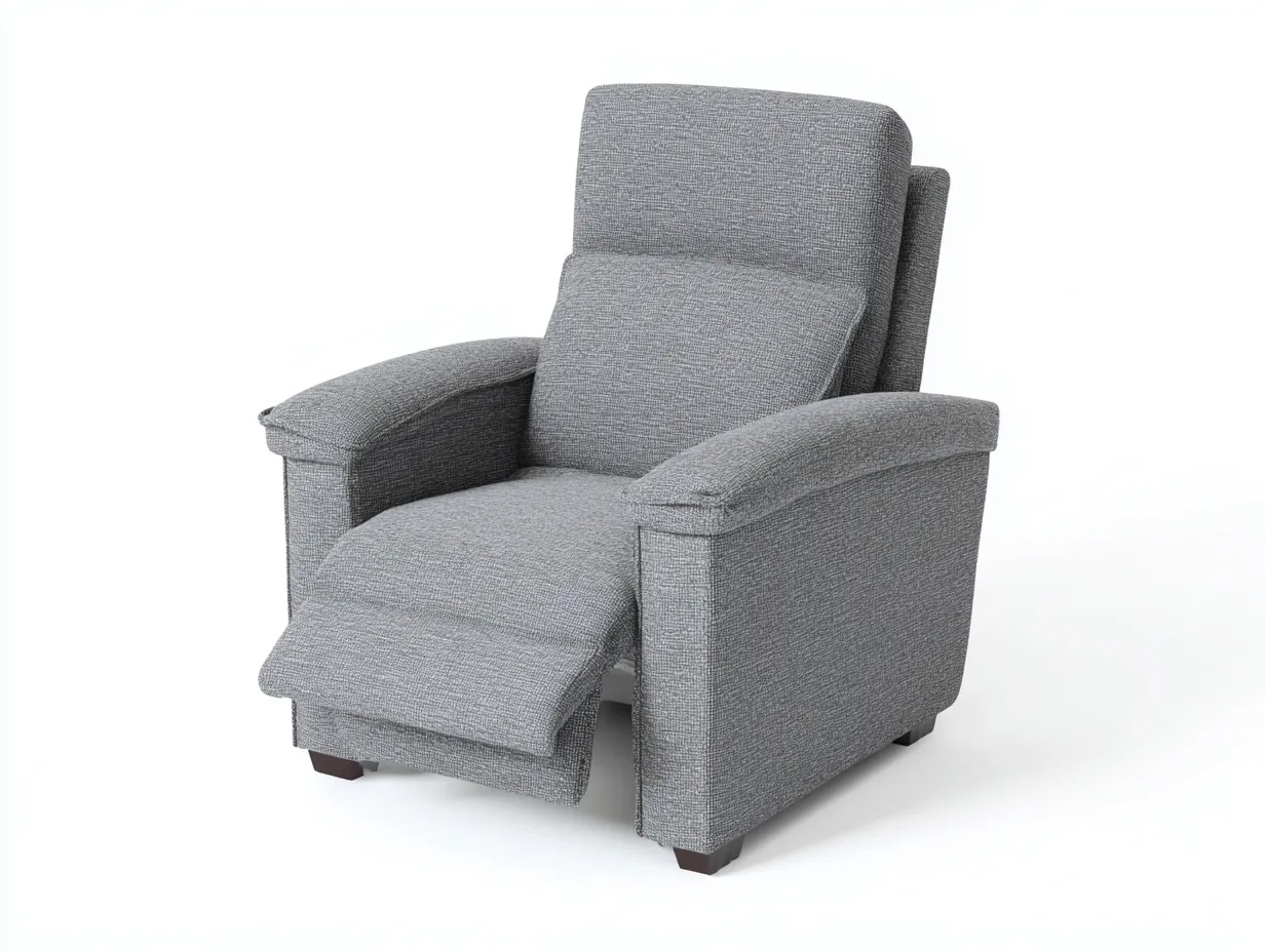 Sillón reclinable con reposabrazos de tejido acolchado 104x98x108 cm - gris claro - estilo funcional-Pinemyyard