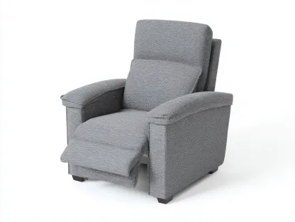 Sillón reclinable con reposabrazos de tejido acolchado 104x98x108 cm - gris claro - estilo funcional-Pinemyyard