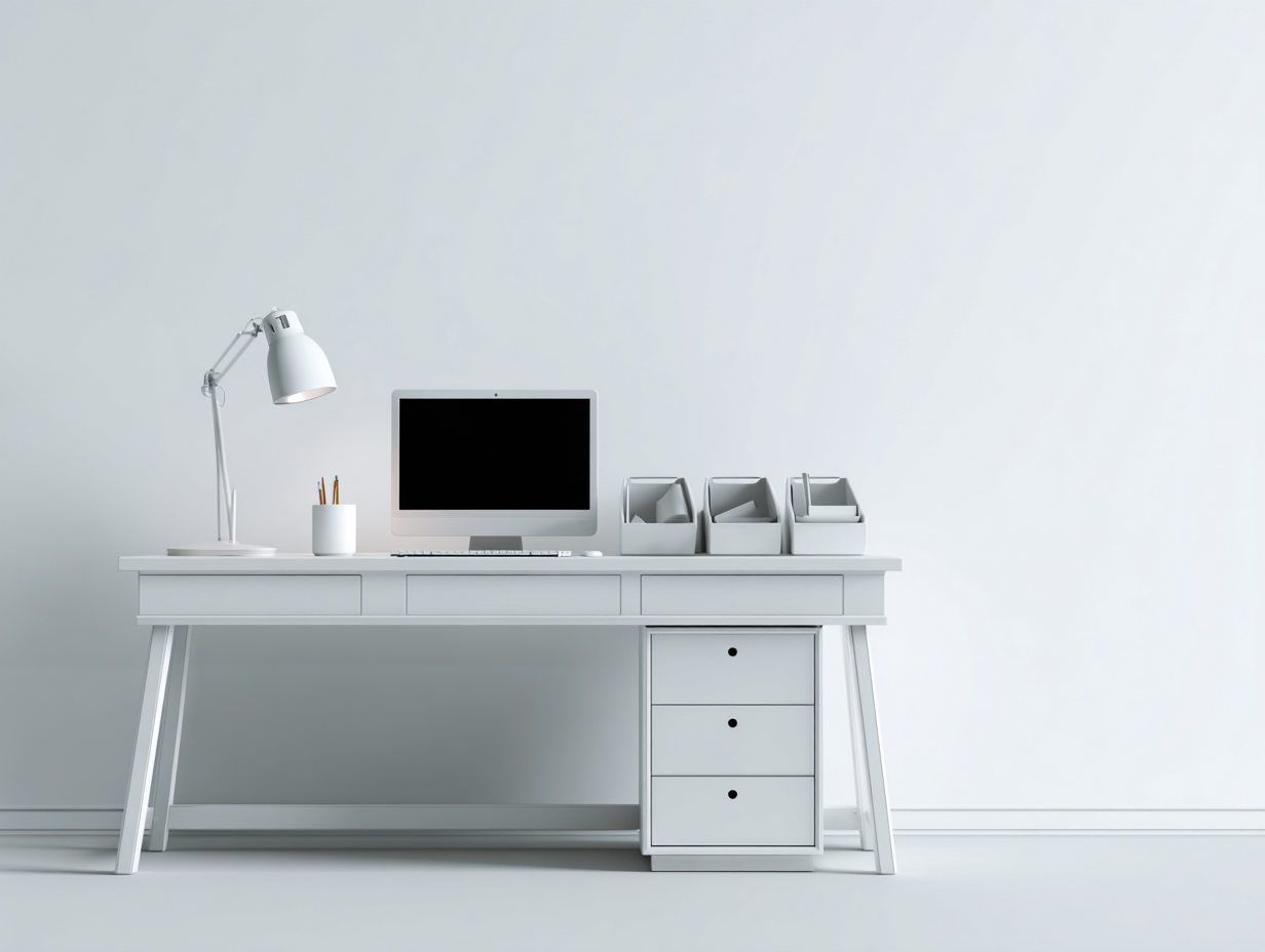 Mesa de oficina de MDF 150x60x75 cm - blanco - diseño moderno-Pinemyyard