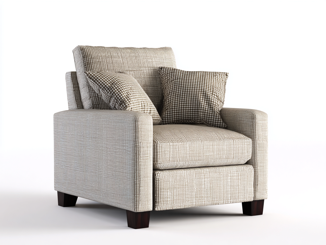 Sillón reclinable con reposabrazos de tejido acolchado 94x88x100 cm - beige - diseño confortable-Pinemyyard