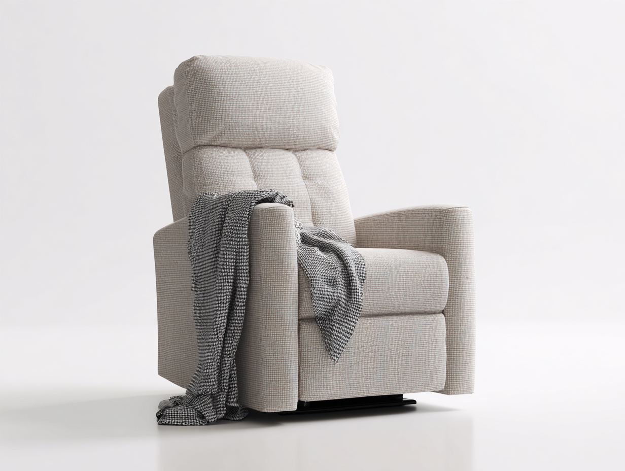 Sillón reclinable con reposabrazos de tejido acolchado 95x90x105 cm - beige - diseño confortable-Pinemyyard