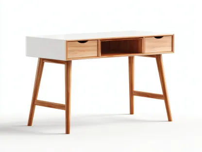 Mesa de oficina de madera y MDF 130x55x75 cm - blanco - madera - diseño moderno-Pinemyyard