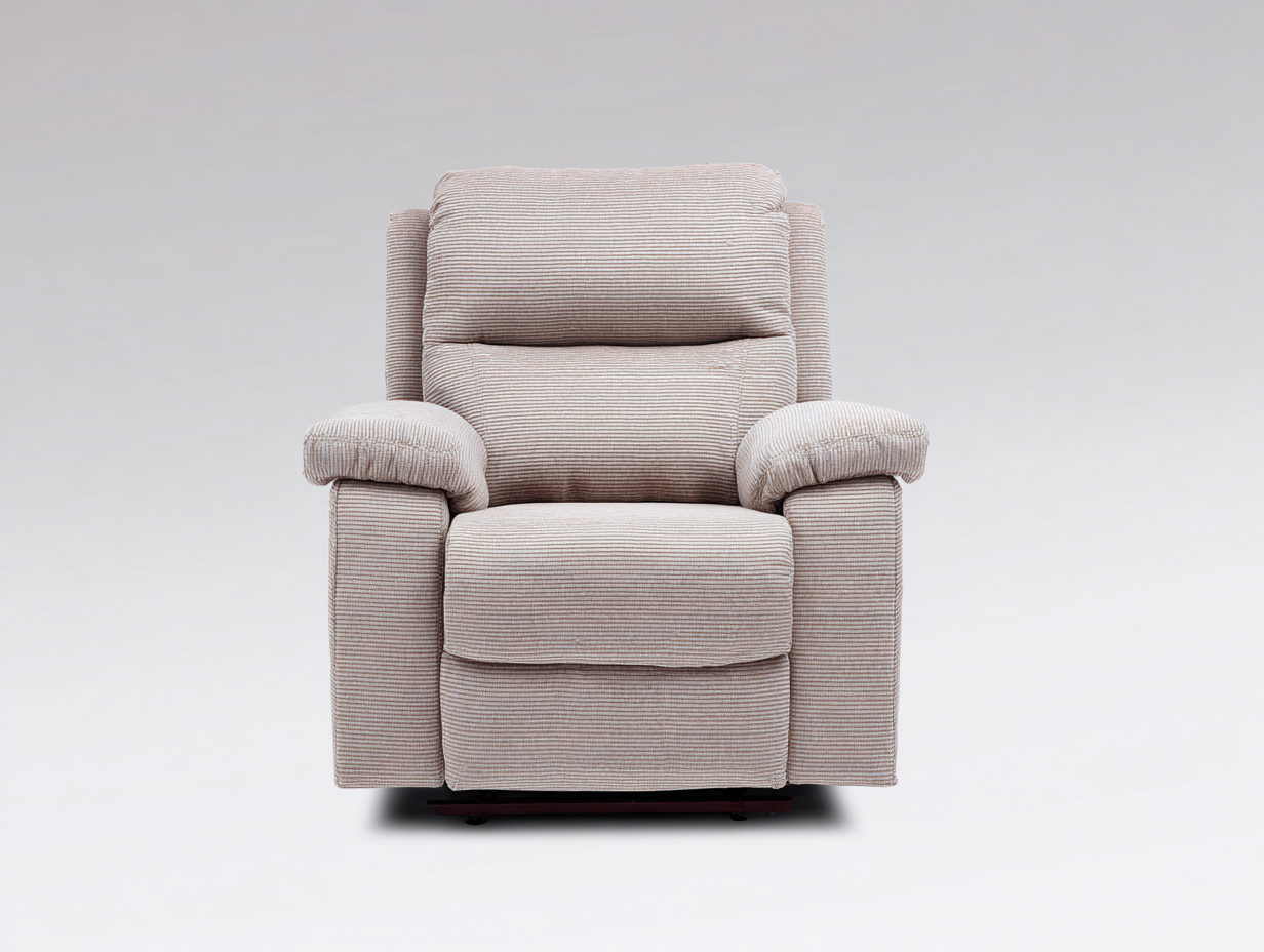 Sillón reclinable con reposabrazos de tejido acolchado 100x96x110 cm - beige claro - diseño cómodo-Pinemyyard