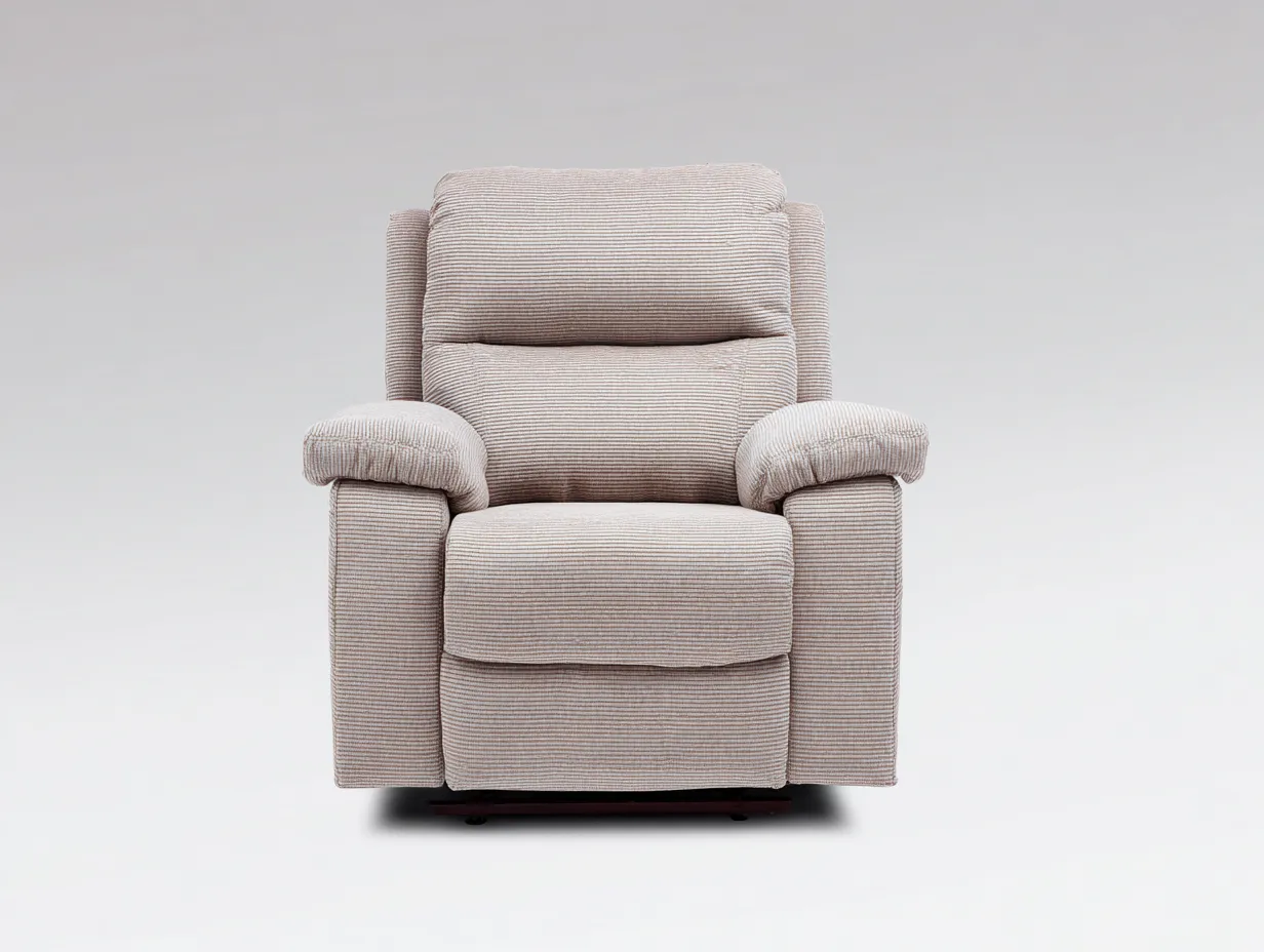 Sillón reclinable con reposabrazos de tejido acolchado 100x96x110 cm - beige claro - diseño cómodo-Pinemyyard