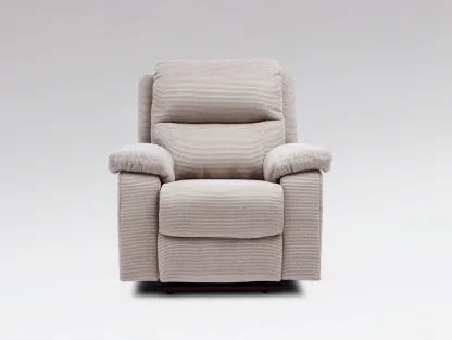 Sillón reclinable con reposabrazos de tejido acolchado 100x96x110 cm - beige claro - diseño cómodo-Pinemyyard