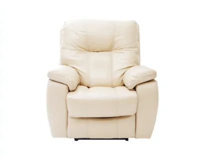 Sillón reclinable con reposabrazos de piel acolchada 97x93x109 cm - crema - diseño confortable-Pinemyyard