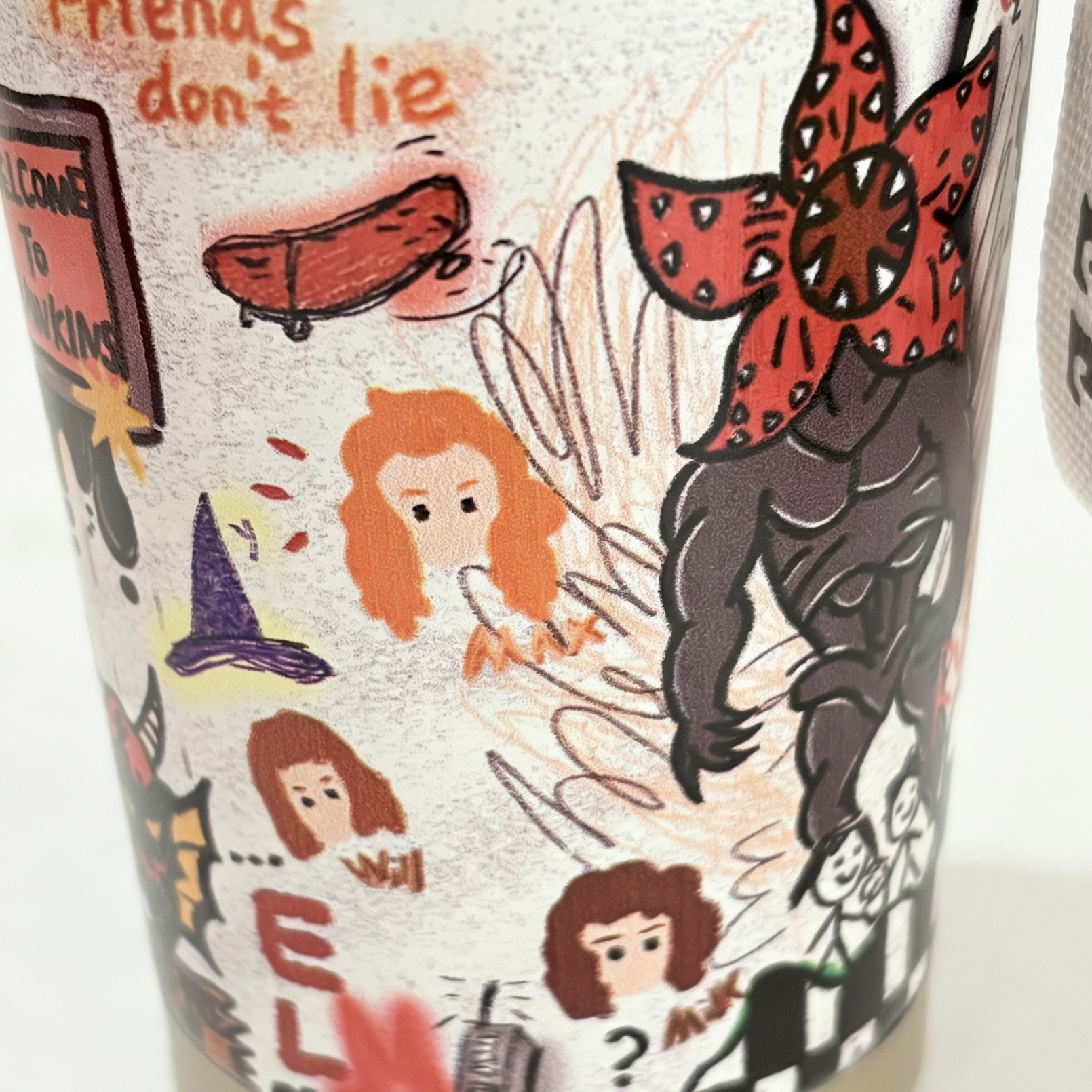 Stranger Things Graffiti Thermos Cup Stainless Steel Straw Double Wall Insulated Large Capacity Coffee Water Mug High Value Bottles Drink