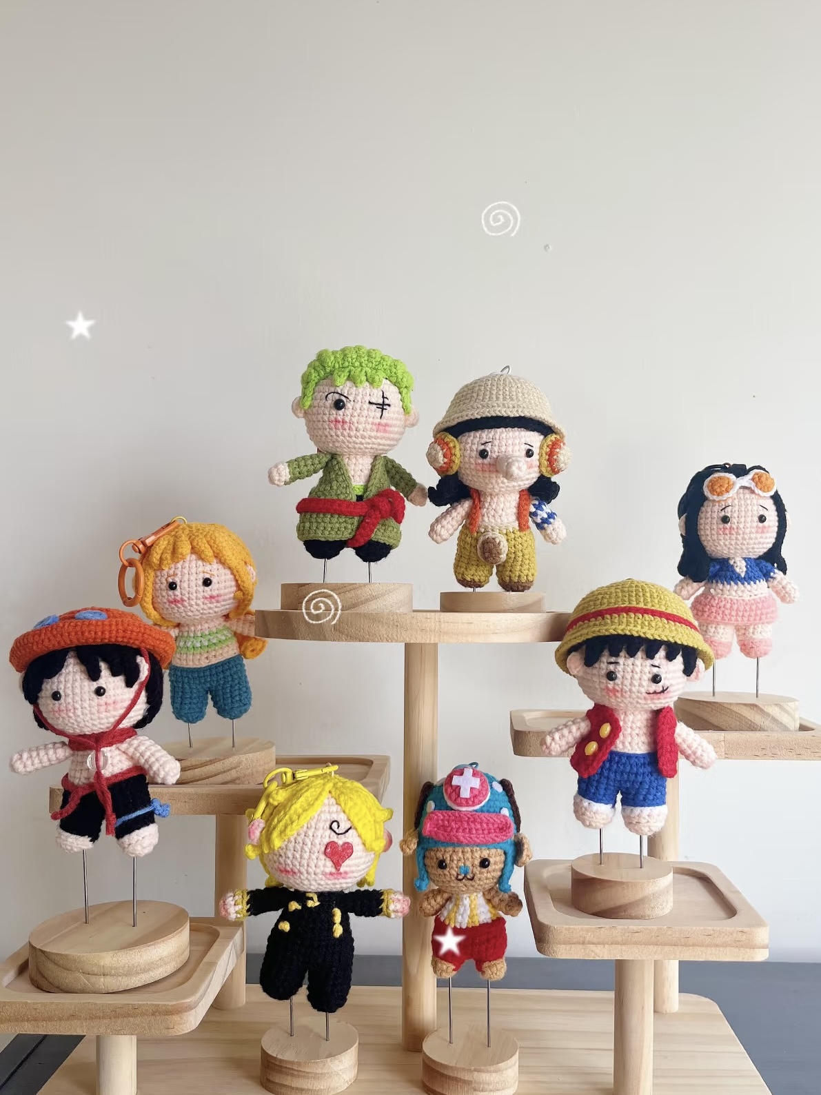 DIY One Piece Zoro Crochet Toys Monkey King Luffy Sanji Nami Zoro Ace Dolls Handmade Crochet Dolls DIY Knitted Toys