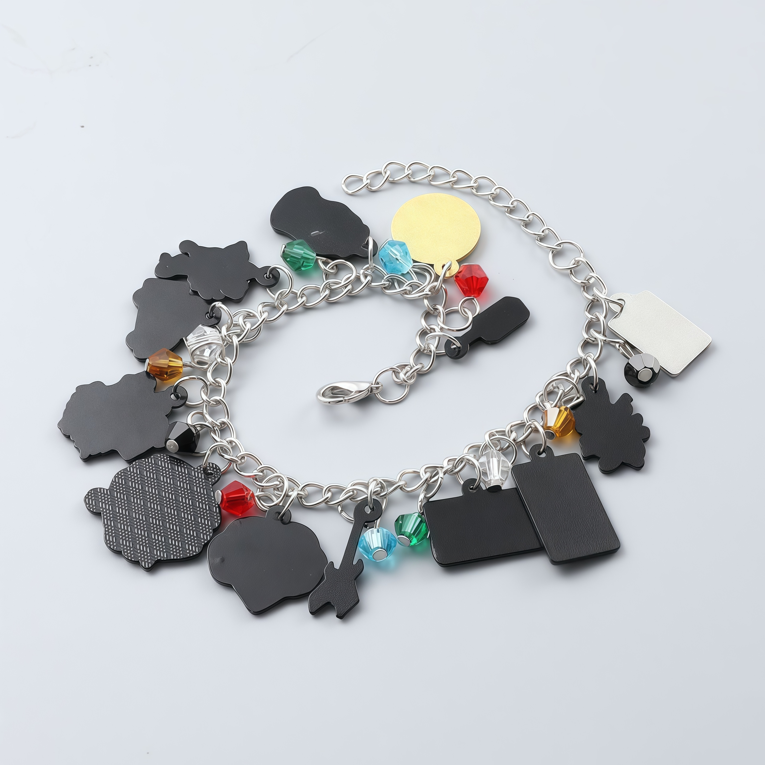 Stranger Things Hellfire Club DIY Bracelet with Assorted Zinc Alloy Pendants & Cartoon Charms Lightweight Customizable Jewelry Gift for Fans Wicker Man 