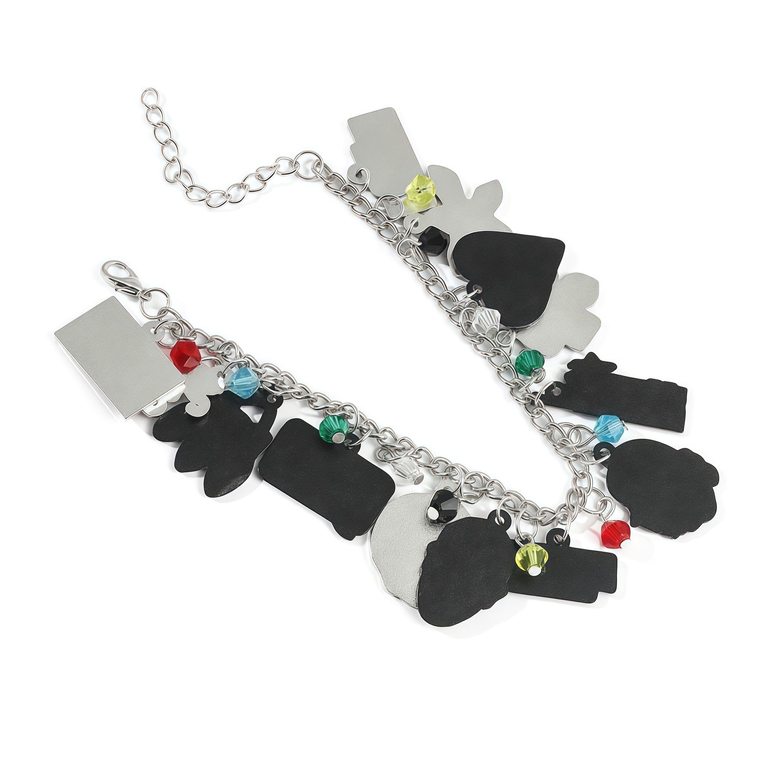 Stranger Things DIY Bracelet with Assorted Zinc Alloy Pendants & Cartoon Charms Lightweight Customizable Jewelry Gift for Fans Wicker Man Hellfire Club
