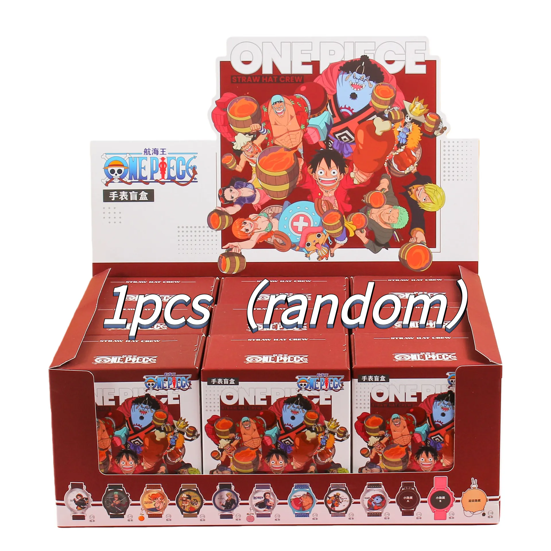 One Piece blind box watch anime two-dimensional characters Luffy, Zoro, Sanji, Nami wristwatch blind box