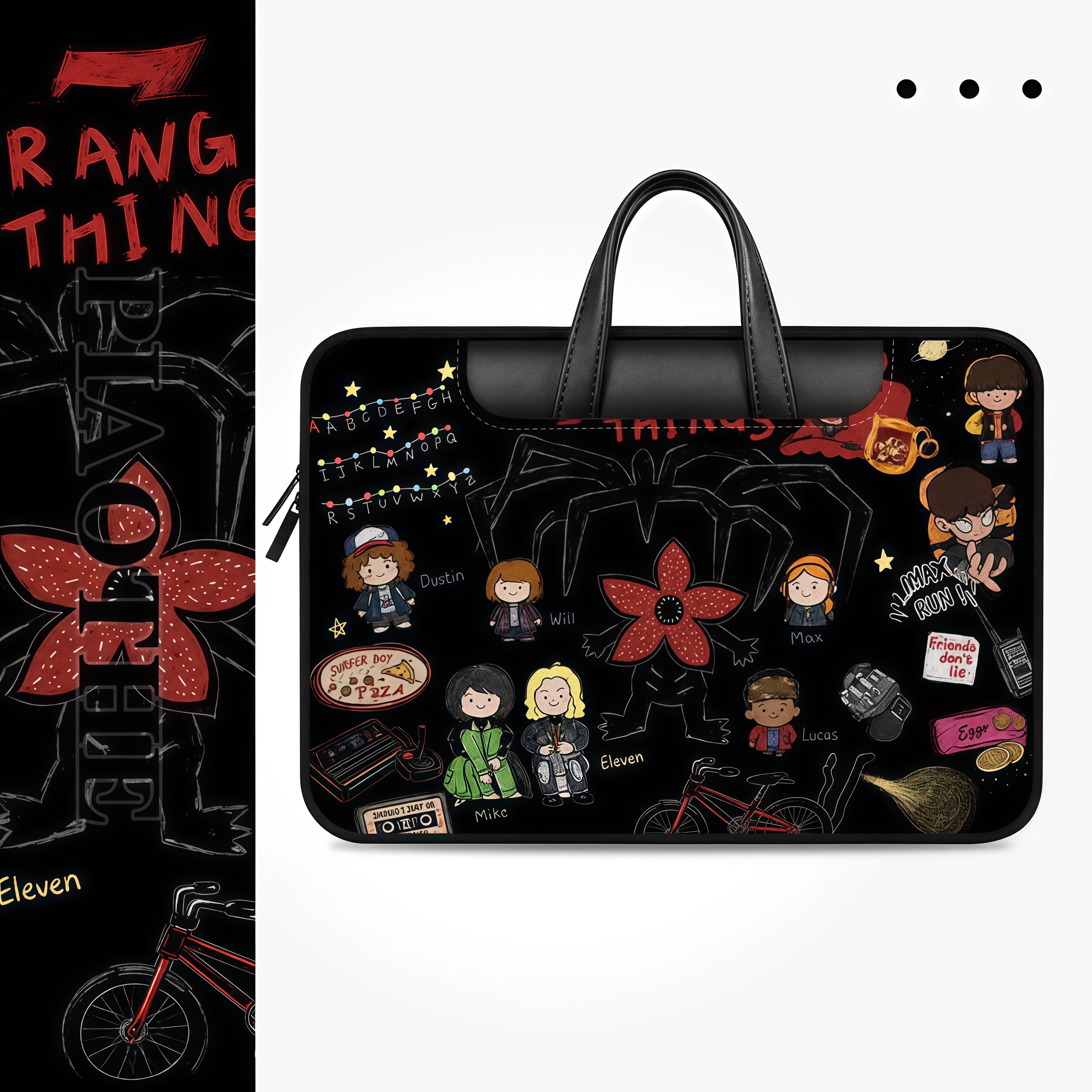 Stranger Things Illustrated Laptop Bag Suitable for Apple MacBook 15-inch, 6inch Small Air 13.3, Dell, Lenovo 14-inch, Pro Protective Sleeve