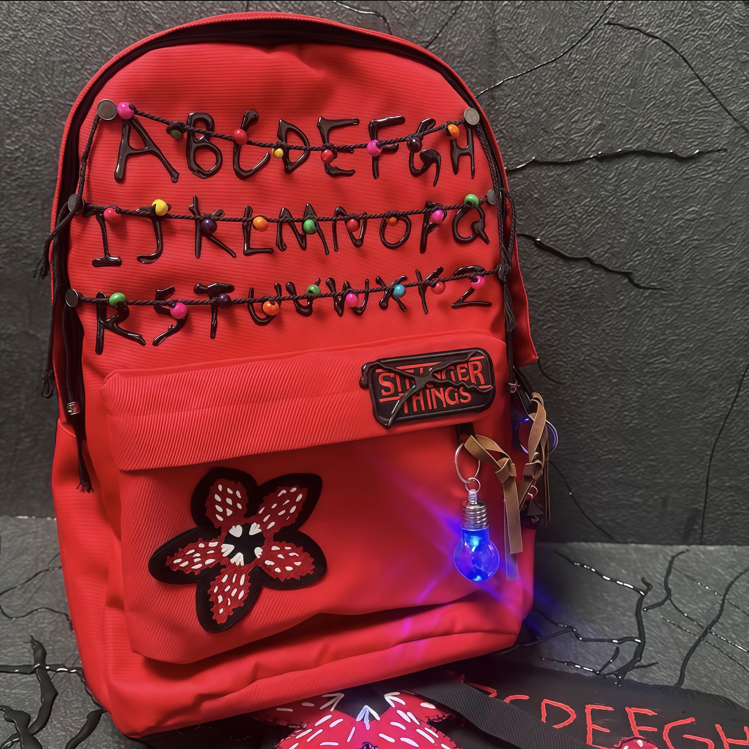 Strange Story Theme Backpack Let's Go to Hawkins Town for Adventure