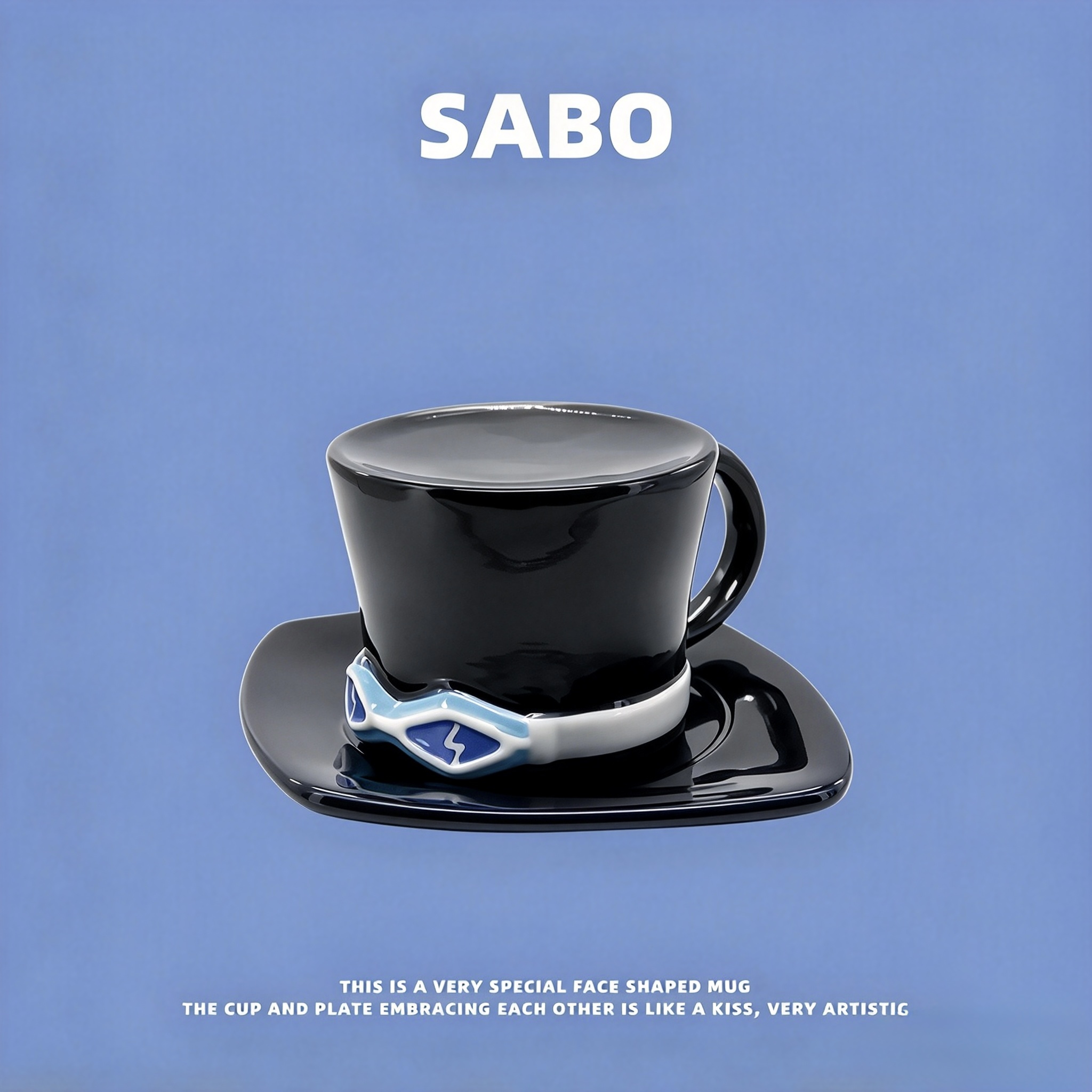 One Piece 3D Sculpted Ceramic Mug with Saucer, Luffy Chopper Ace Anime Shaped Coffee Cup, Unique Collectible Gift for One Piece Fans