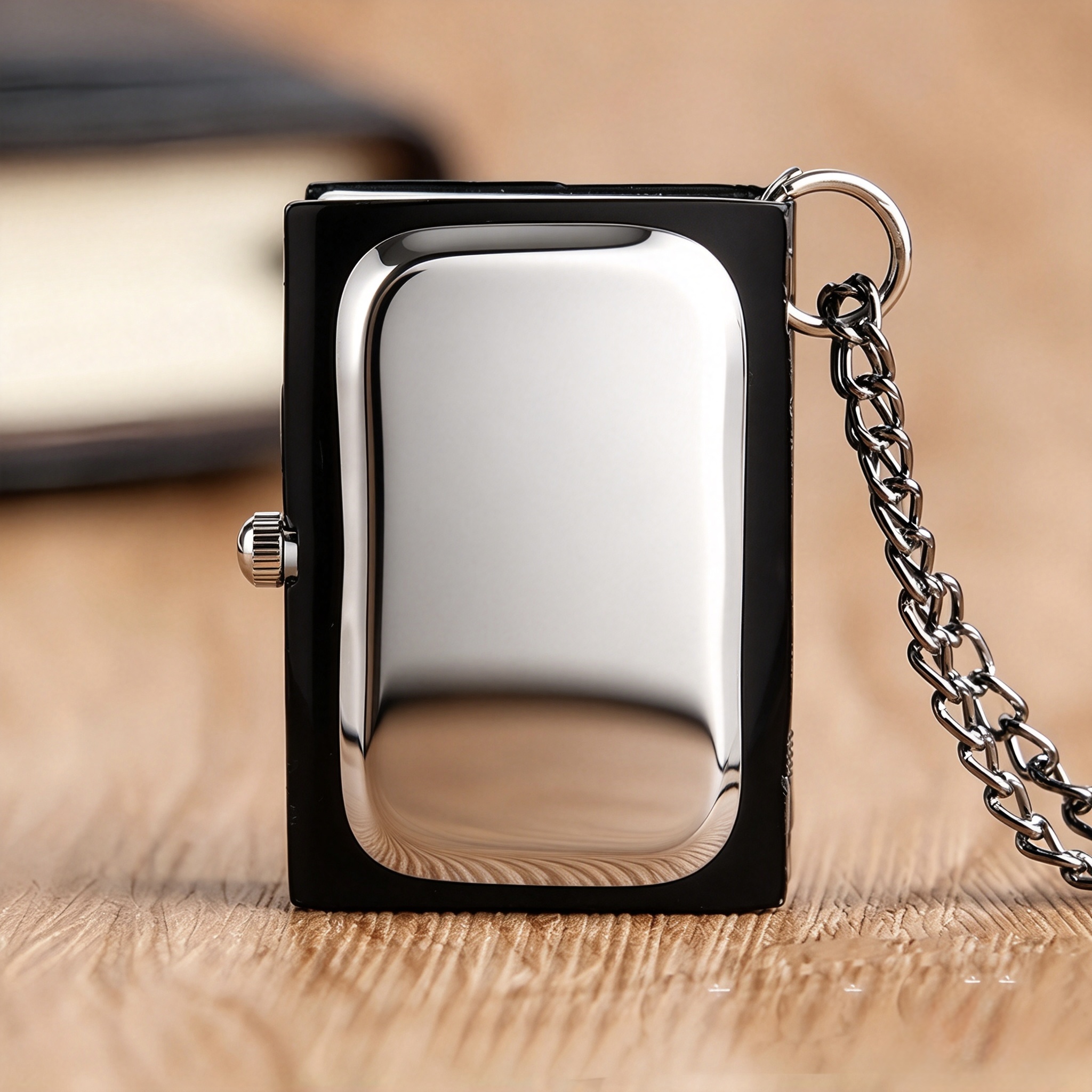 Death Note Book Shaped Pocket Watch with Chain, Anime Death Note Mini Book Pendant Watch, Vintage Quartz Pocket Watch Keychain Collectible for Anime Fans