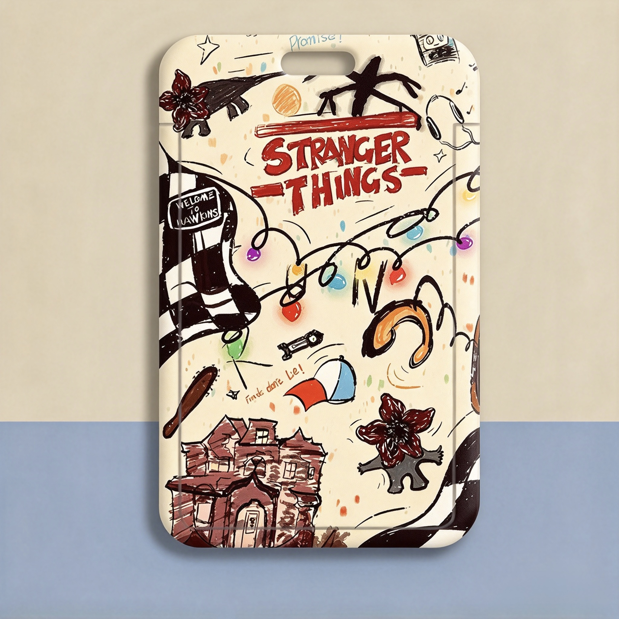 Stranger Things Card Holder with Lanyard, Acrylic ID Badge Case, Student School Bus Card Protector, Gift for Stranger Things Fans