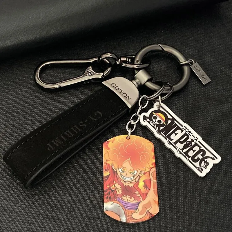 One Piece Keychain: Luffy, Zoro, Ace Wanted Poster Titanium Steel Military Badge Keychain Accessory For Men and Women Car Keychain
