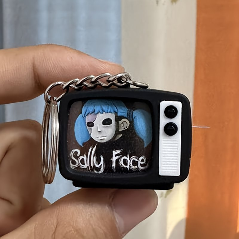 Sally Face Sal Fisher Plush Doll & Keychain, Horror Game Sallyface Stuffed Figure, Multiple Sizes 10cm/20cm/28cm, Halloween Collectible Gift for Fans