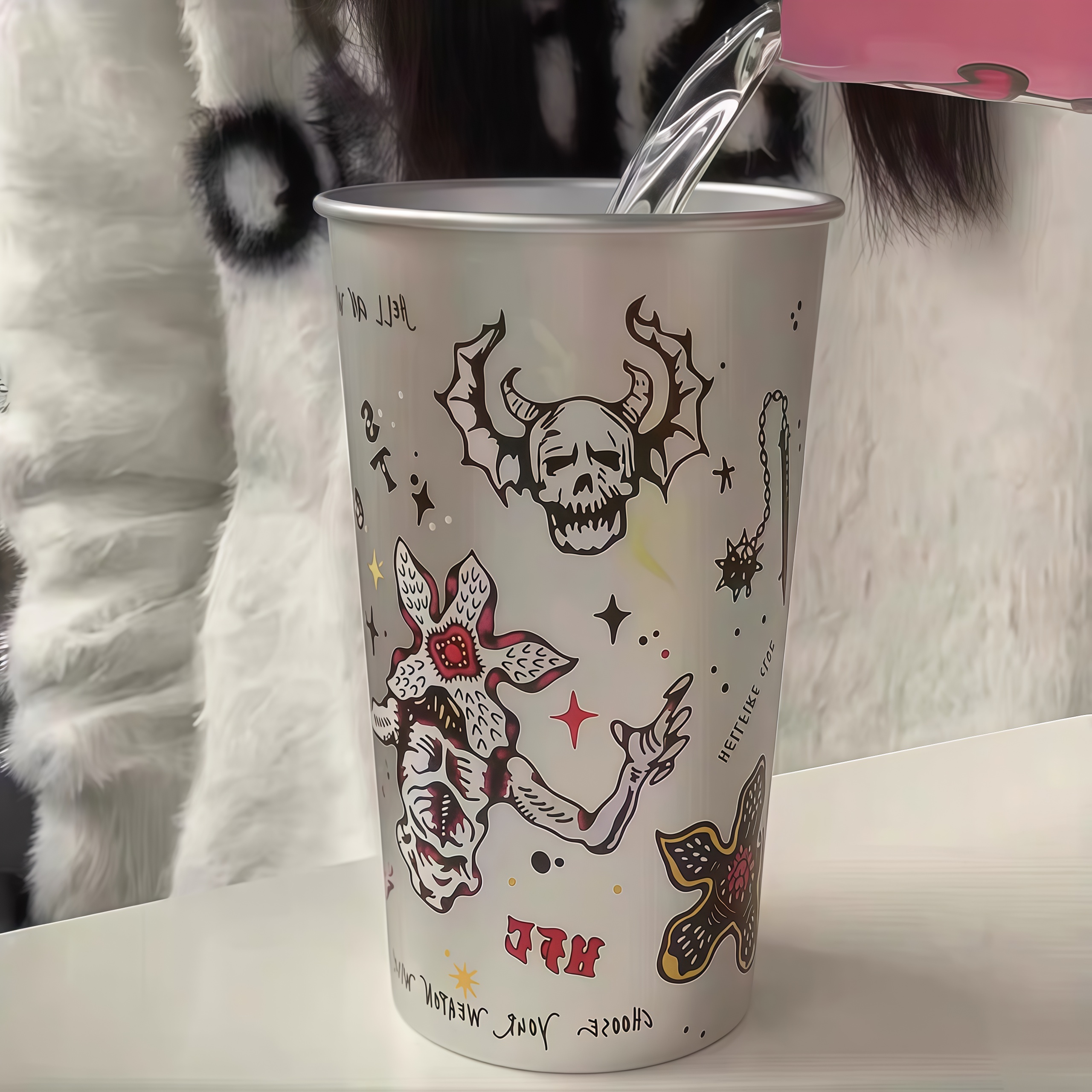 Stranger Things Hellfire Club Cold Color Changing Cup| Food‑Grade Aluminum Novelty Collectible Gift for Fans