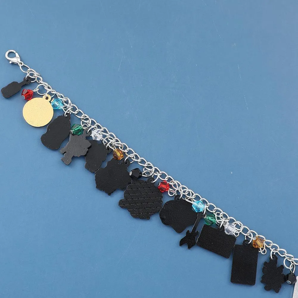 Stranger Things Hellfire Club DIY Bracelet with Assorted Zinc Alloy Pendants & Cartoon Charms Lightweight Customizable Jewelry Gift for Fans Wicker Man 