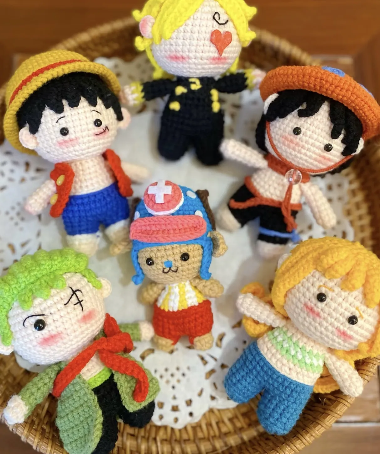 DIY One Piece Zoro Crochet Toys Monkey King Luffy Sanji Nami Zoro Ace Dolls Handmade Crochet Dolls DIY Knitted Toys