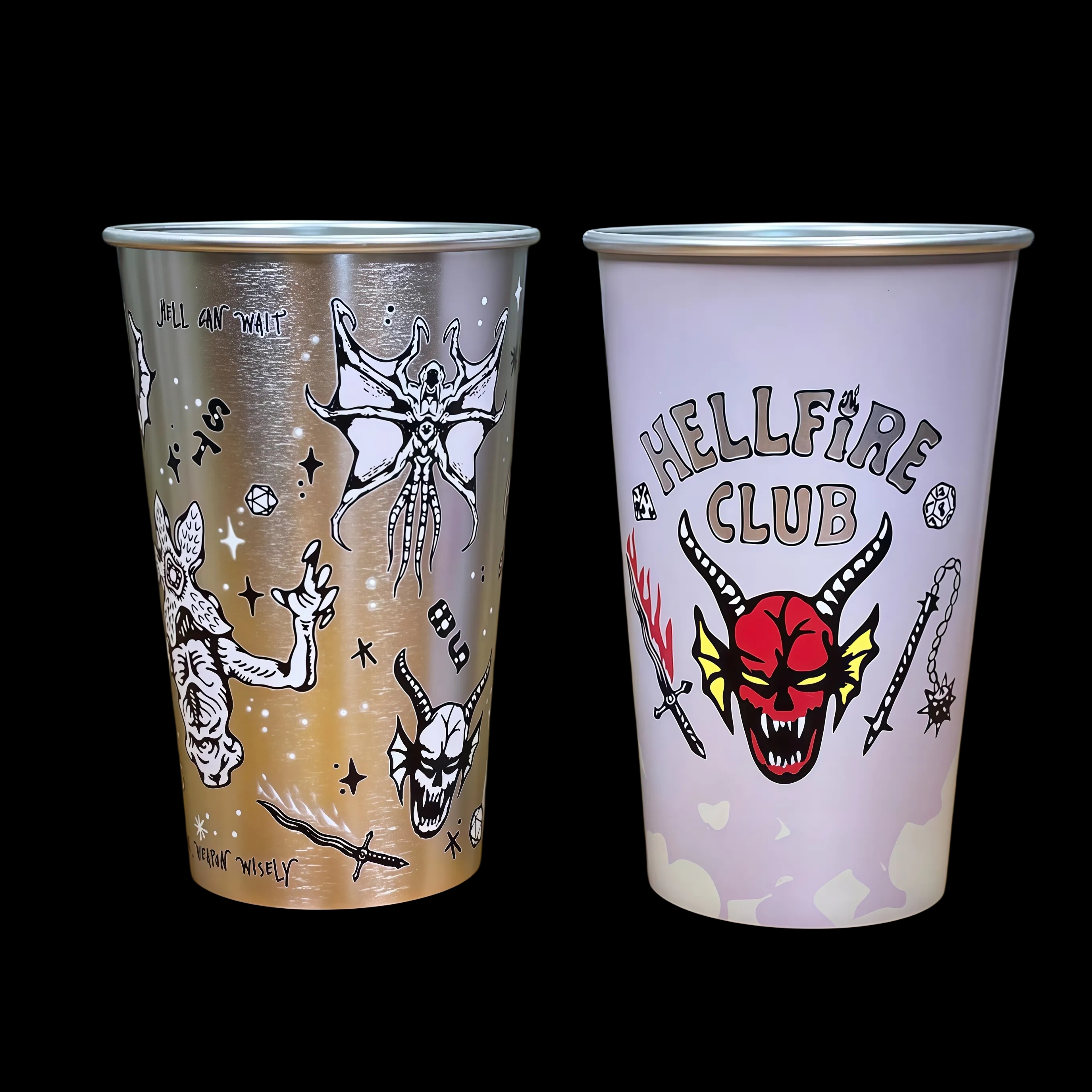 Stranger Things Hellfire Club Cold Color Changing Cup| Food‑Grade Aluminum Novelty Collectible Gift for Fans