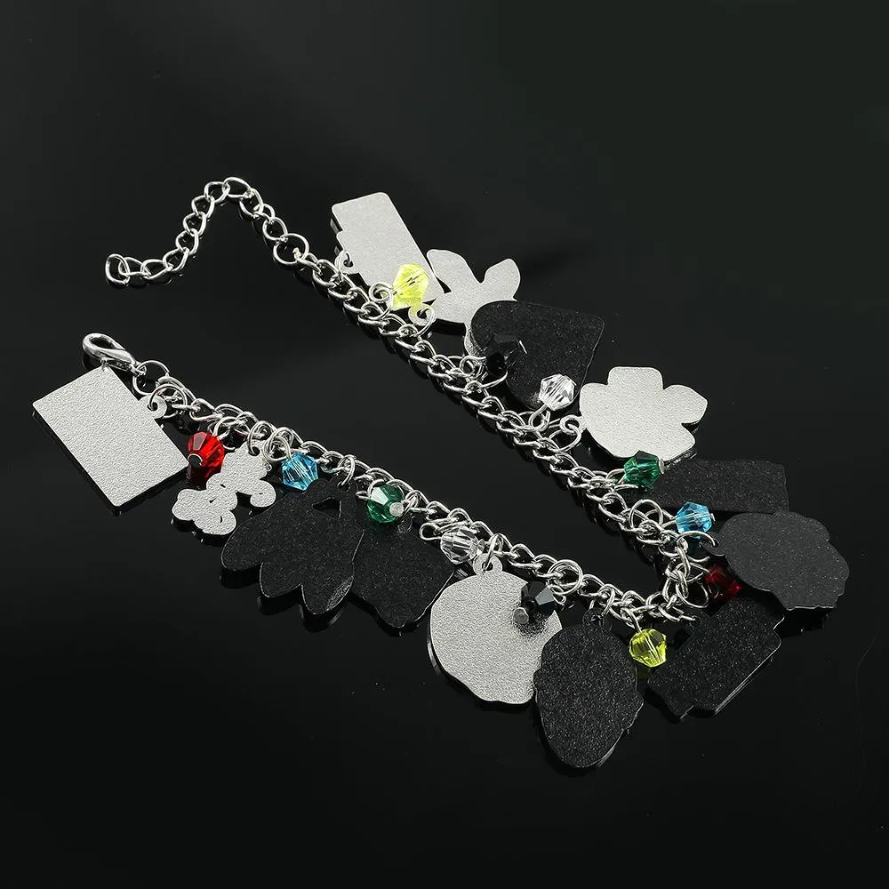 Stranger Things DIY Bracelet with Assorted Zinc Alloy Pendants & Cartoon Charms Lightweight Customizable Jewelry Gift for Fans Wicker Man Hellfire Club