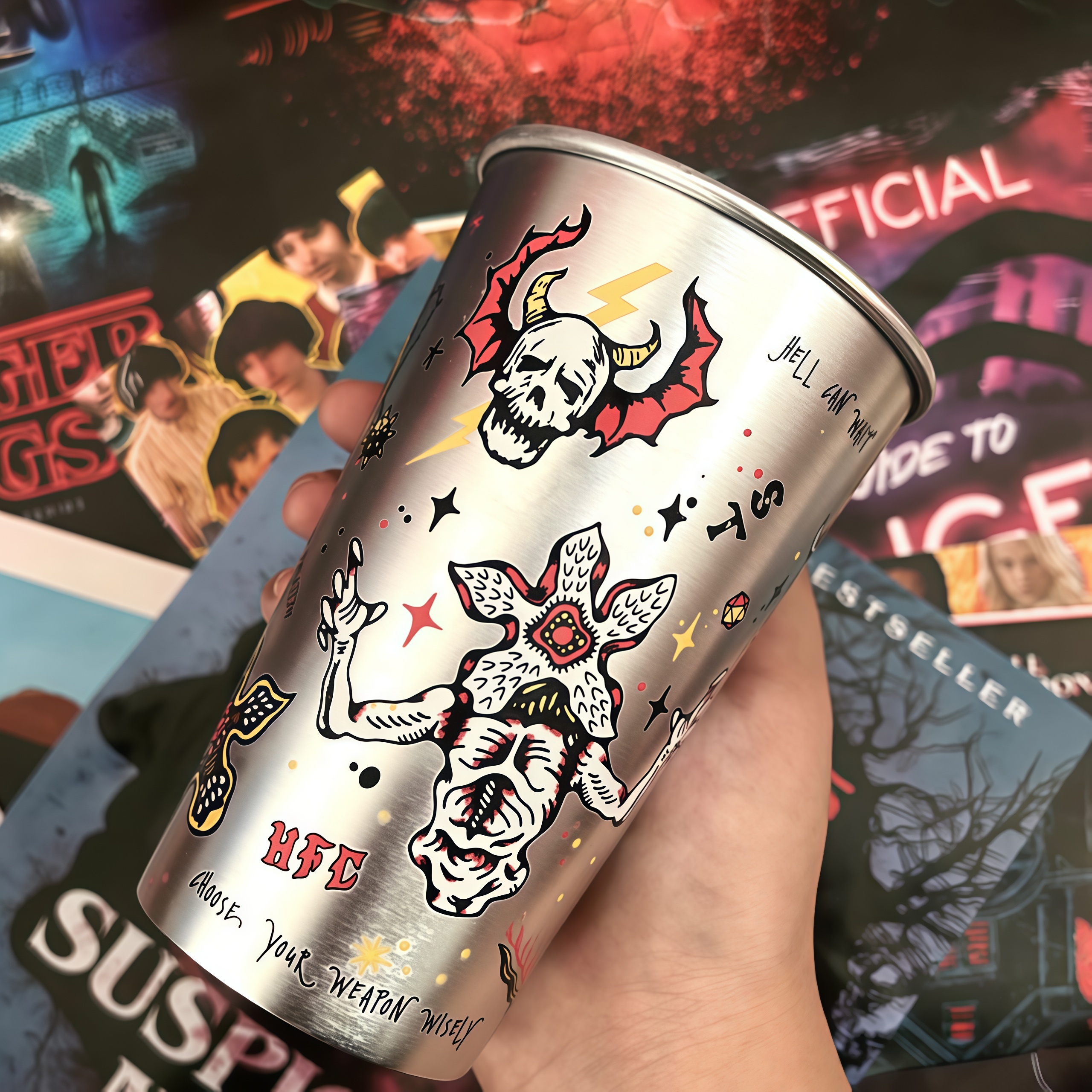 Stranger Things Hellfire Club Cold Color Changing Cup| Food‑Grade Aluminum Novelty Collectible Gift for Fans