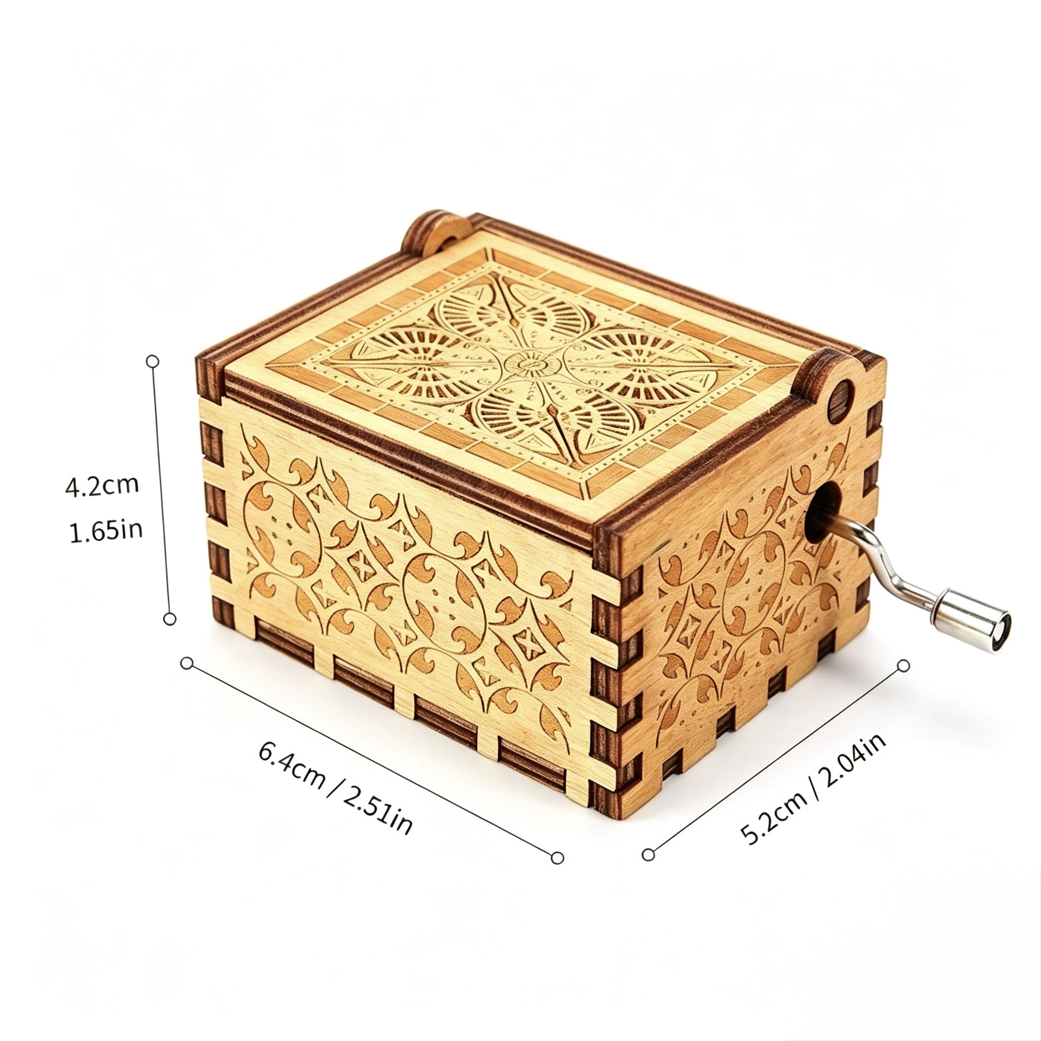 Harry Potter Hand Cranked Wooden Music Box, Classic Engraved Magical Themed Melody Box, Vintage Wood Musical Gift Box for Movie Fans Birthday Present