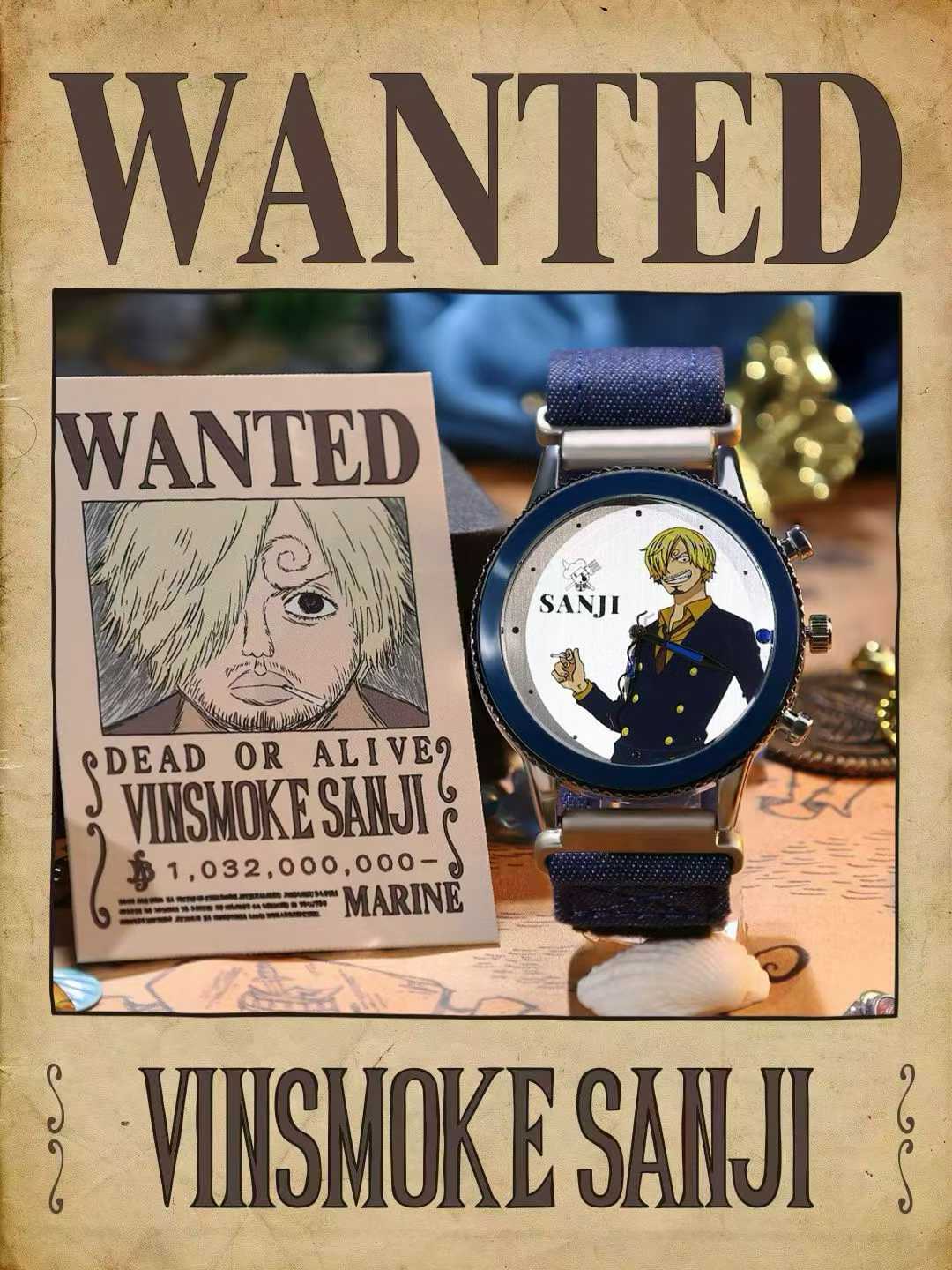 One Piece blind box watch anime two-dimensional characters Luffy, Zoro, Sanji, Nami wristwatch blind box