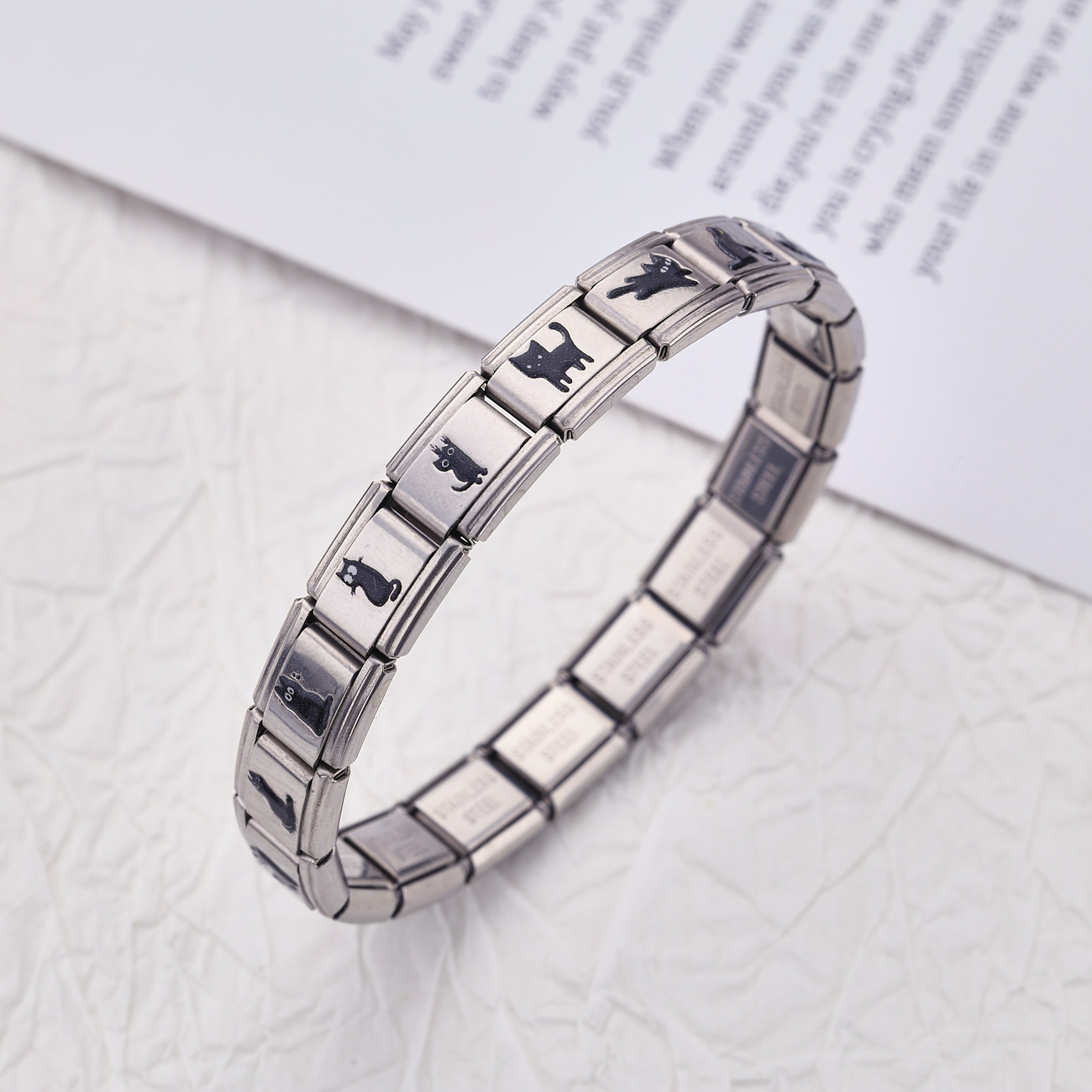  Anime Modular Stainless Steel Bracelet – Custom Italian Charm Link Bracelet