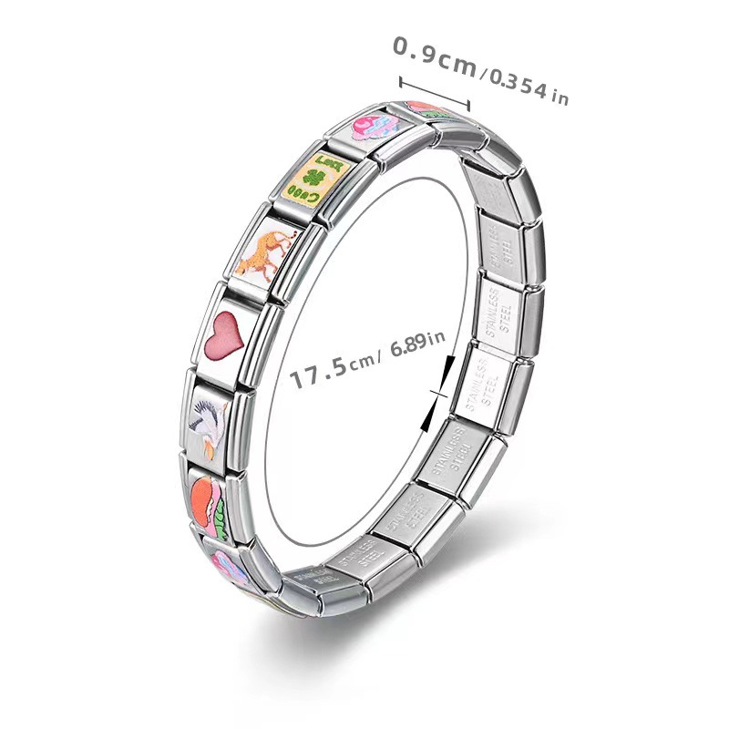  Anime Modular Stainless Steel Bracelet – Custom Italian Charm Link Bracelet