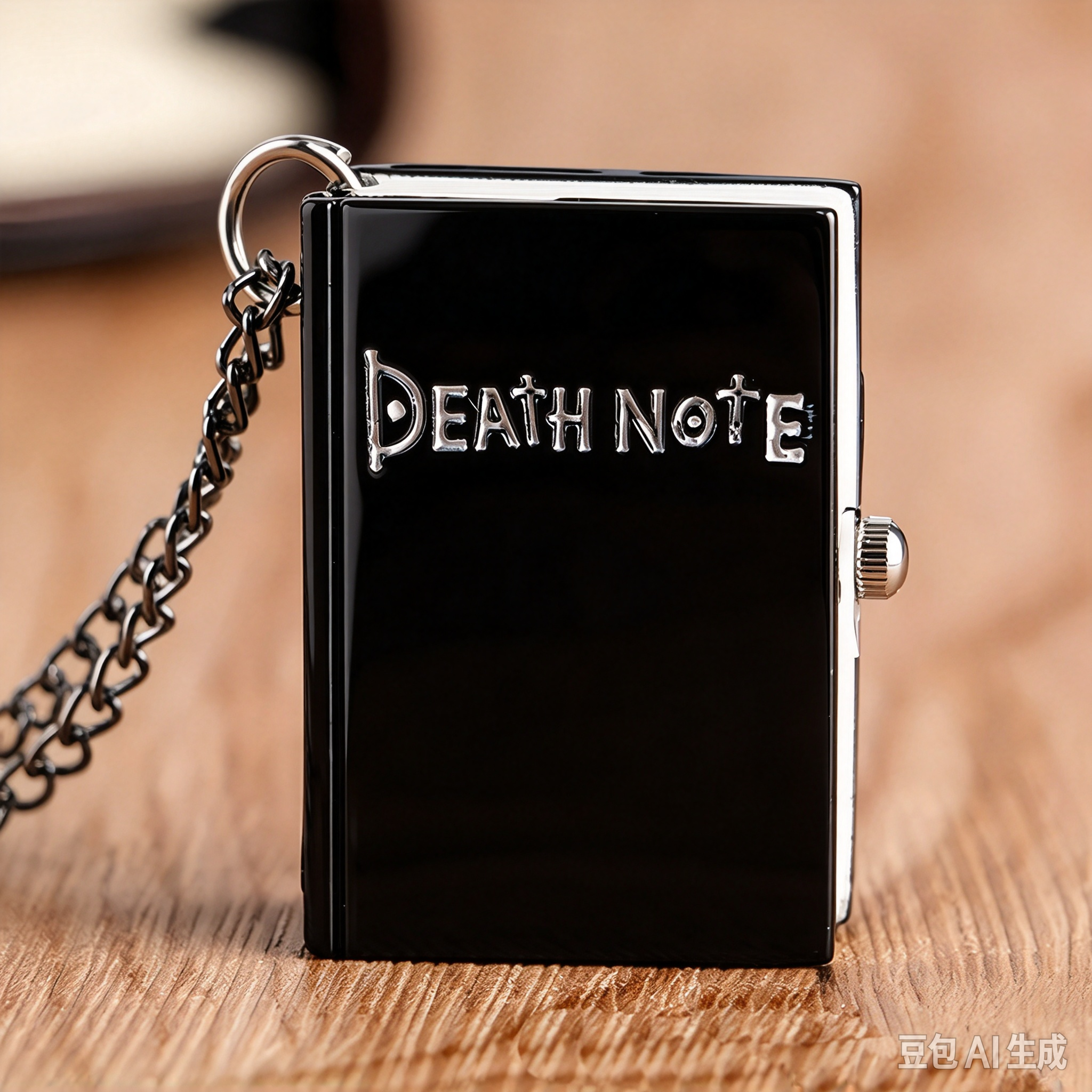 Death Note Book Shaped Pocket Watch with Chain, Anime Death Note Mini Book Pendant Watch, Vintage Quartz Pocket Watch Keychain Collectible for Anime Fans