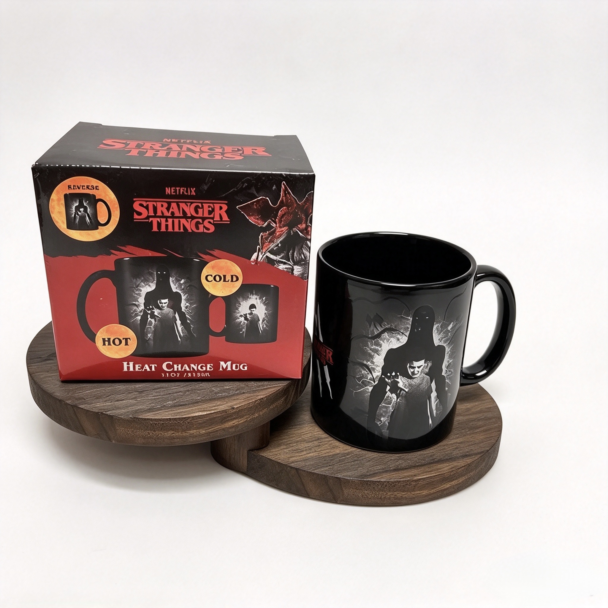 Stranger Things Heat Changing Ceramic Mug, 11oz Magic Color Reveal Coffee Cup for TV Show Fans